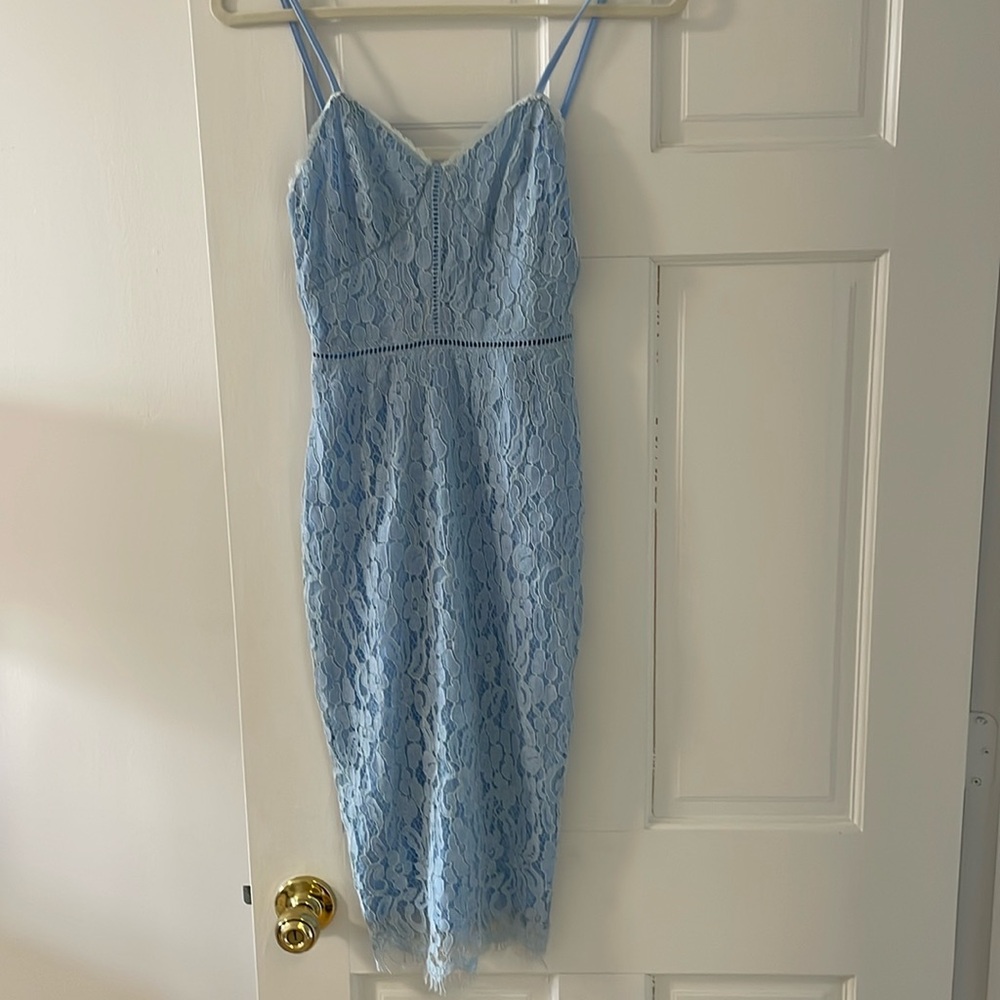 Misguided light blue lace dress